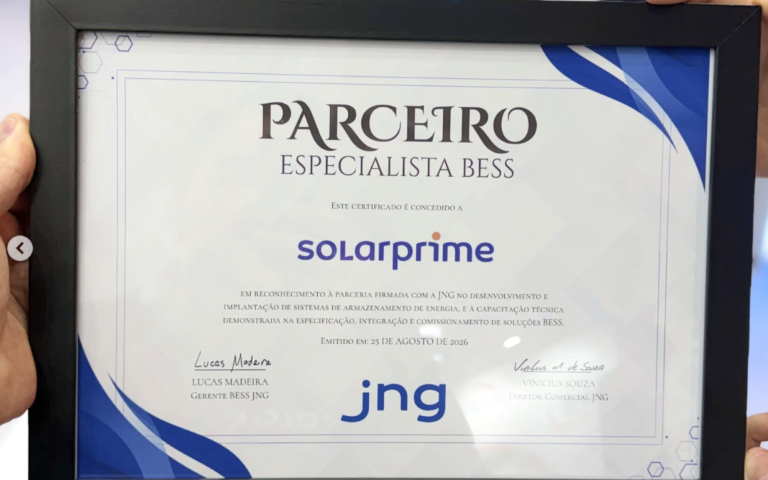Solarprime é Parceiro Especialista BESS: o que a Certificação da JNG Comprova